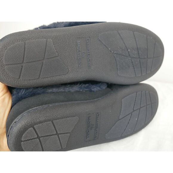 Charter Club Dorenda Moccasin Slippers Navy Boucle 8M - Picture 6 of 7